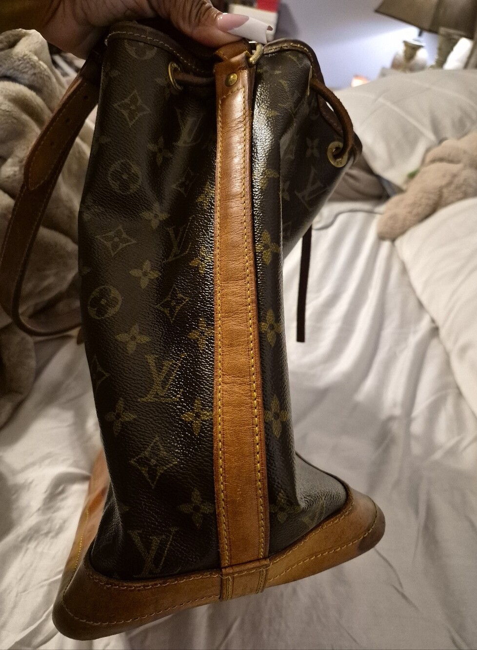 Louis Vuitton Brown Monogram Canvas Drawstring Bucket Bag - Picture 9 of 13